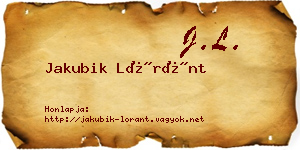 Jakubik Lóránt névjegykártya
