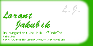 lorant jakubik business card